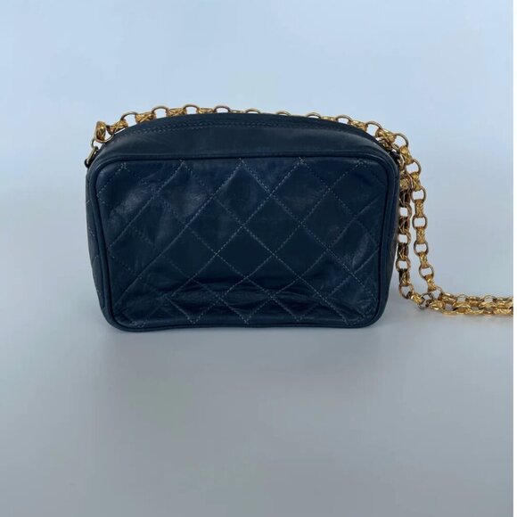 Chanel | Vintage Camera Bag | Navy Blue | Upcycled - Picture 4 of 12